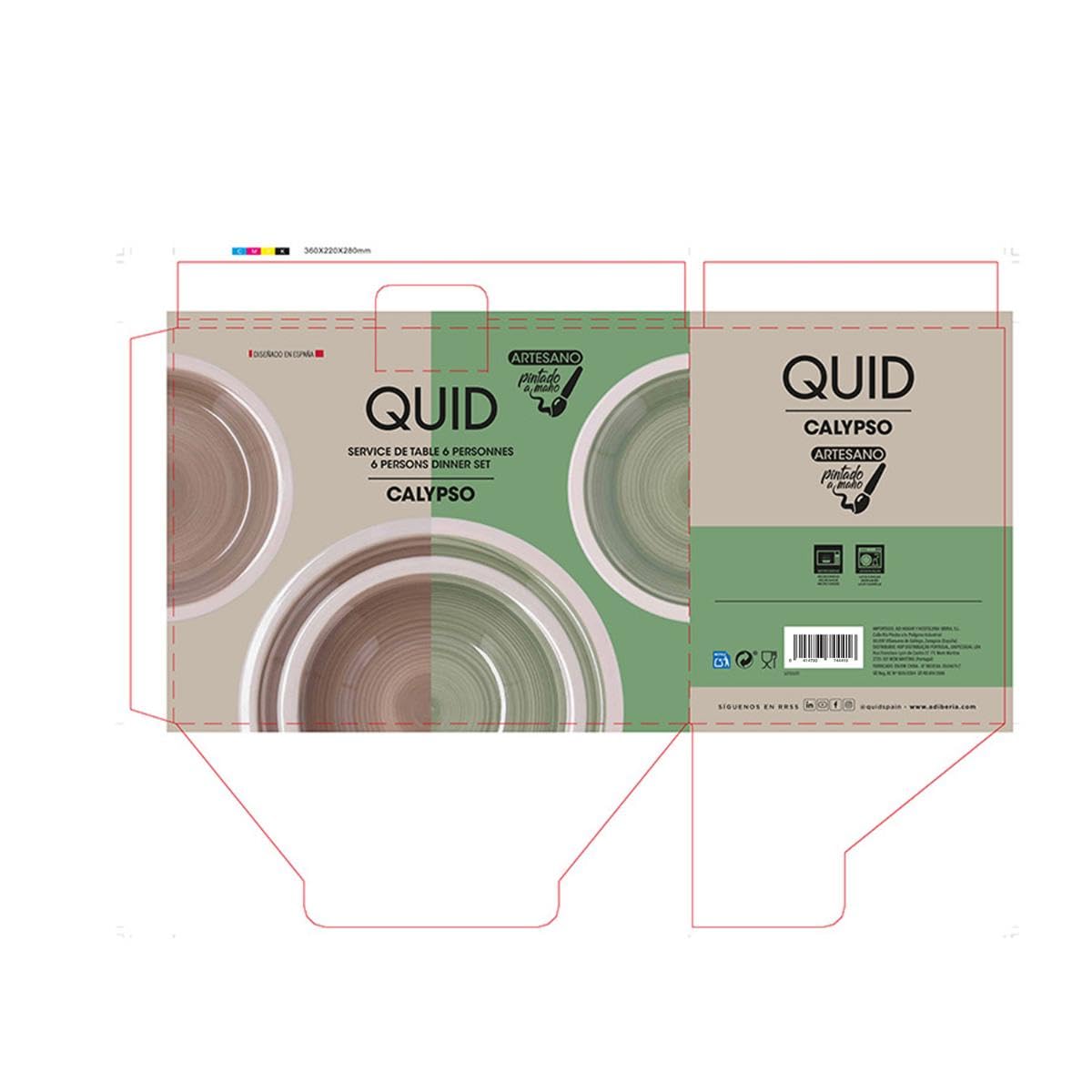 Quid Calypso Vaisselle en céramique Passe au micro-ondes Conservez les assiettes dans un endroit sec et ventilé empilable