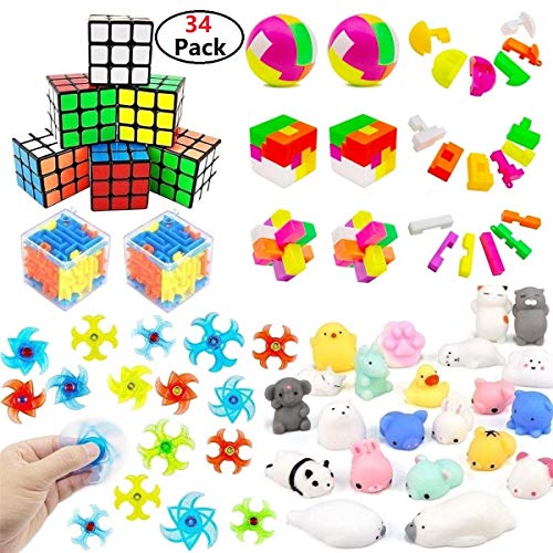 Fun Party Favors For Kids Toy,Mochi Squishies,Puzzle Balls,Finger Gyro Spiral Twister Toys For