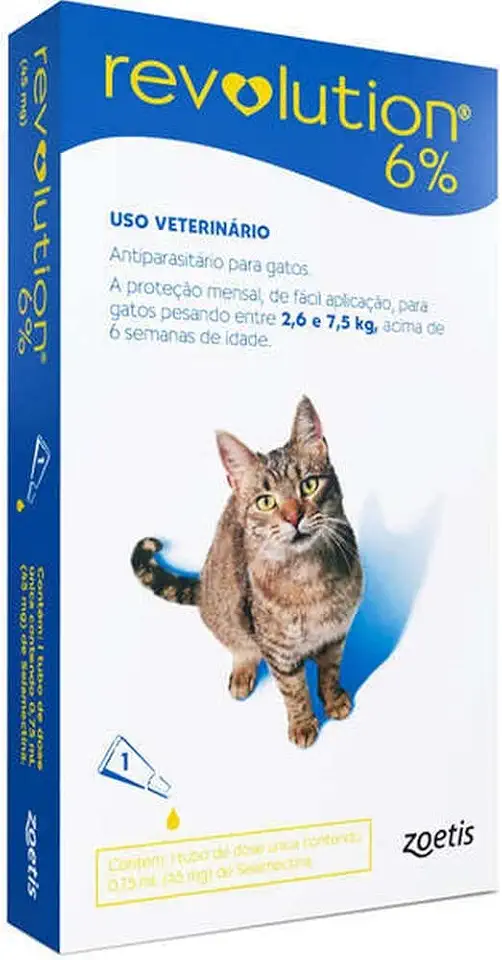 Revolution 6% Azul, Bis 45mg 0,75ml Gatos Zoetis para Gatos