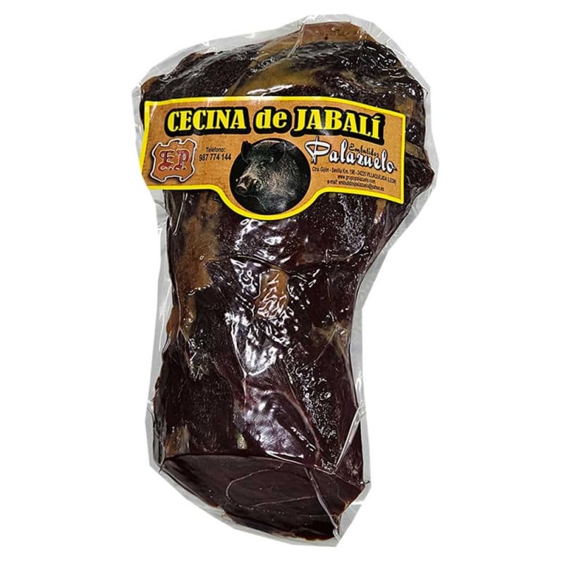 Cecina de Jabalí Gourmet, Taco 500 Gramos, Envasada al Vacío. Auténtica Cecina de León Curada
