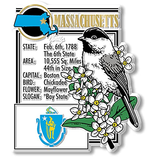 Set de 6 Imanes Estatales Massachusetts Vintage miniatura 2