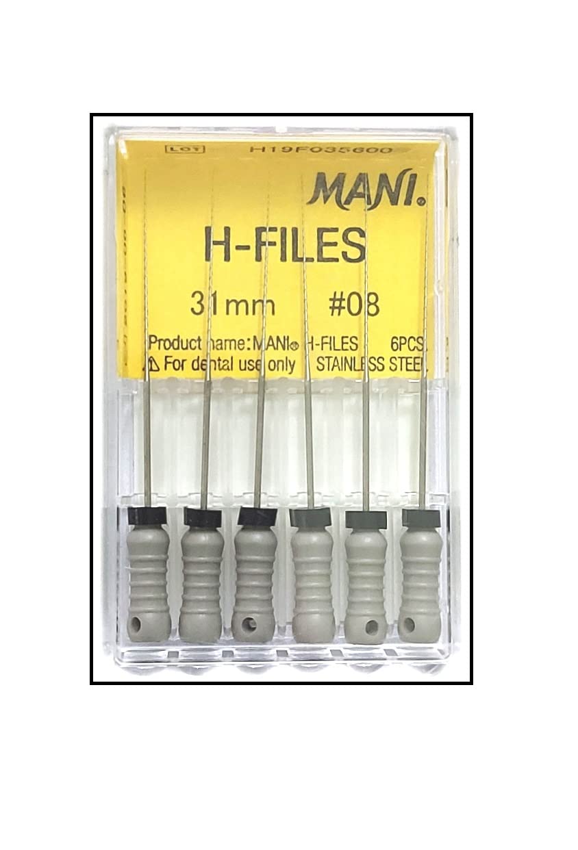 Mani H files 31mm size 8 Root Canal Endodontic Hand Files stainless