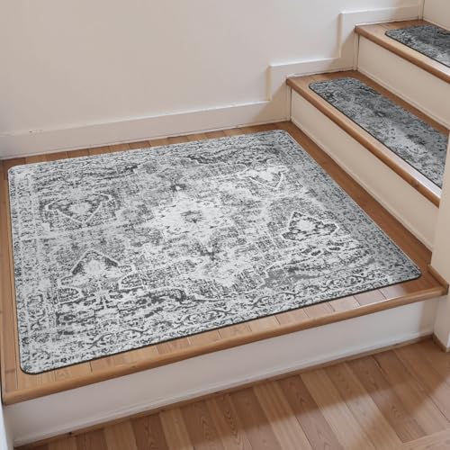 OJIA Stair Treads Non-Slip Landing Rug 31"x31" Matching Mat for