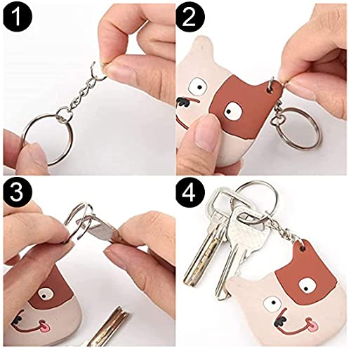 100PCS Porte-Clés claviers Set avec Anneaux Brisés et chaînes Blanks Bordés avec 4 Chaîne de Liaison en Alliage Artisanat (100pcs) – vue 7