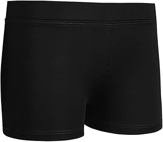 Pantalones Cortos de Baile para Niñas Pantalones Cortos Deportivos de Yoga de Tiro Bajo con Cintura Elástica de Color Liso