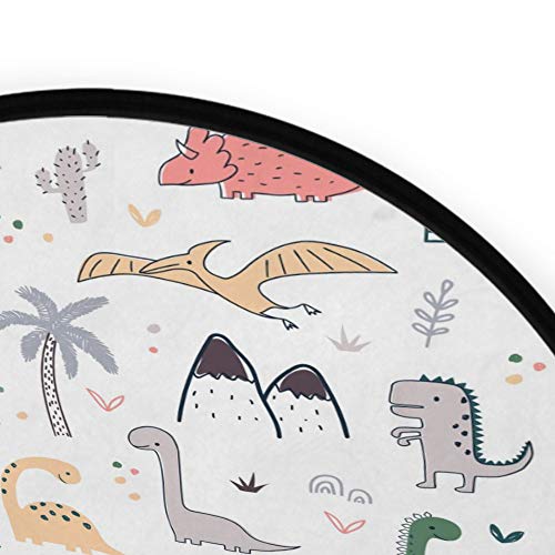 Tapis antidérapant rond dinosaure résistant à l'eau salon - 3