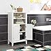 Homfa Bathroom Floor Cabinet Wooden Storage Organizer with Double Doors Adjustable Shelf Free Standing Kitchen Cupboard for Home Office, 19.6L x 11.8W x 36.2H, Cream White