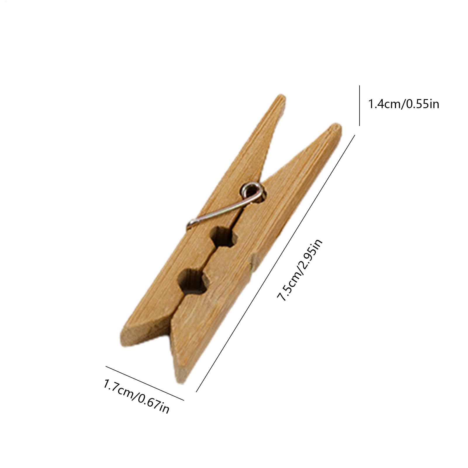 Mollette grandi in legno, confezione da 60 mollette in legno con filo stretto, resistenti, per asciugare e decorare foto, vestiti, asciugamani, calze, biancheria intima