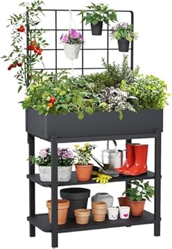 raised bed gardening kit with trellis
