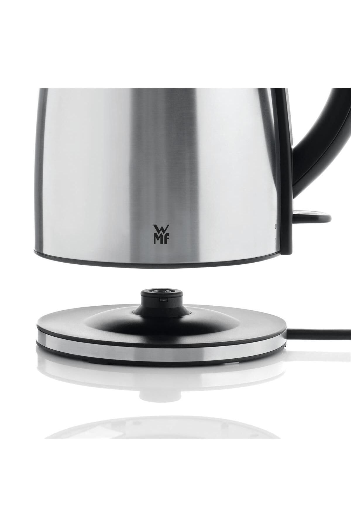 WMF Stelio Bollitore in acciaio inossidabile, 1,7l, con filtro, 2400W, wireless, indicatore livello acqua illuminato, filtro acqua calce, cromargan opaco