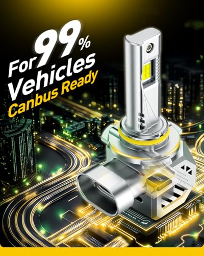 Image of AUXITO 9005 Bulbs, 80,000LM 15X Super Output, 6500K Cool White, Long Lifespan, 1:1 Mini Size Replacement Light Bulbs, Plug-N-Play, Pack of 2