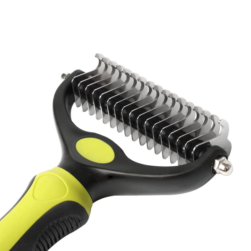 MarysDe@lz Dog bath brush Pet Cat Hair Removal Brush Double sided Deshedding Pet Fur Knot Cutter Dog Grooming Shedding Tools (small -1piece) - Image 3