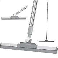 Rodo Vassoura Magica de Silicone para Limpeza, Cabo Longo 1,60 Metros, Multiuso para Lavar Secar Pisos Chao Vidros, Cabo Giro 180º - Marca Flytex