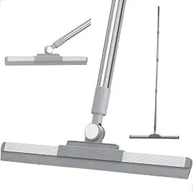 Rodo Vassoura Magica de Silicone para Limpeza, Cabo Longo 1,60 Metros, Multiuso para Lavar Secar Pisos Chao Vidros, Cabo Giro 180º - Marca Flytex