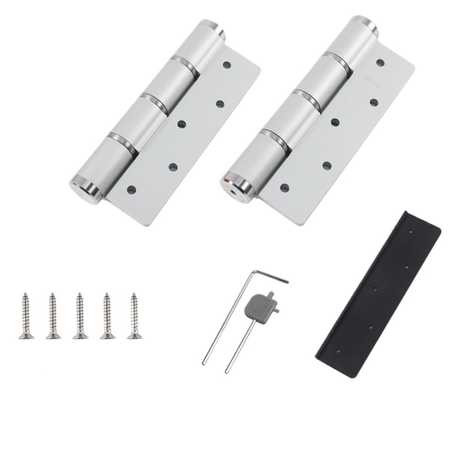2pcs Invisible Door Hydraulic Hinge Spring Door Closing Hinge Load 50kg/80kg(Silver 50kg)