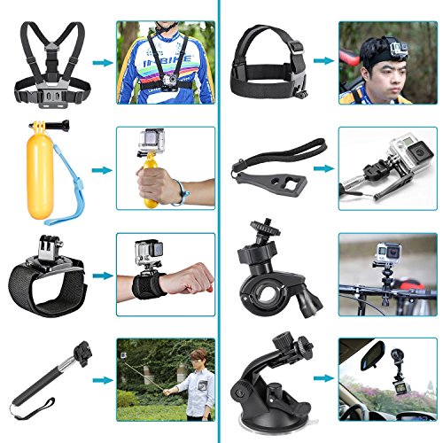 Image of Action Pro Flotation Handle+Head Strap+Chest Strap Kit Compatible with GoPro-13 /12 /11 /10 /9 /8 /7 /6 /5 /SJCAM /Yi /4K Eken etc Action Camera