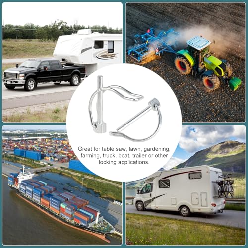 MIGUBIGU 10 Stück Klappsplint D Form, Rohrklappsplinte Klappsplinte 8*50 mm, Rohrklappsplinte mit Rastverschluss, Rohrklappstecker Kohlenstoffstahl Verzinkt