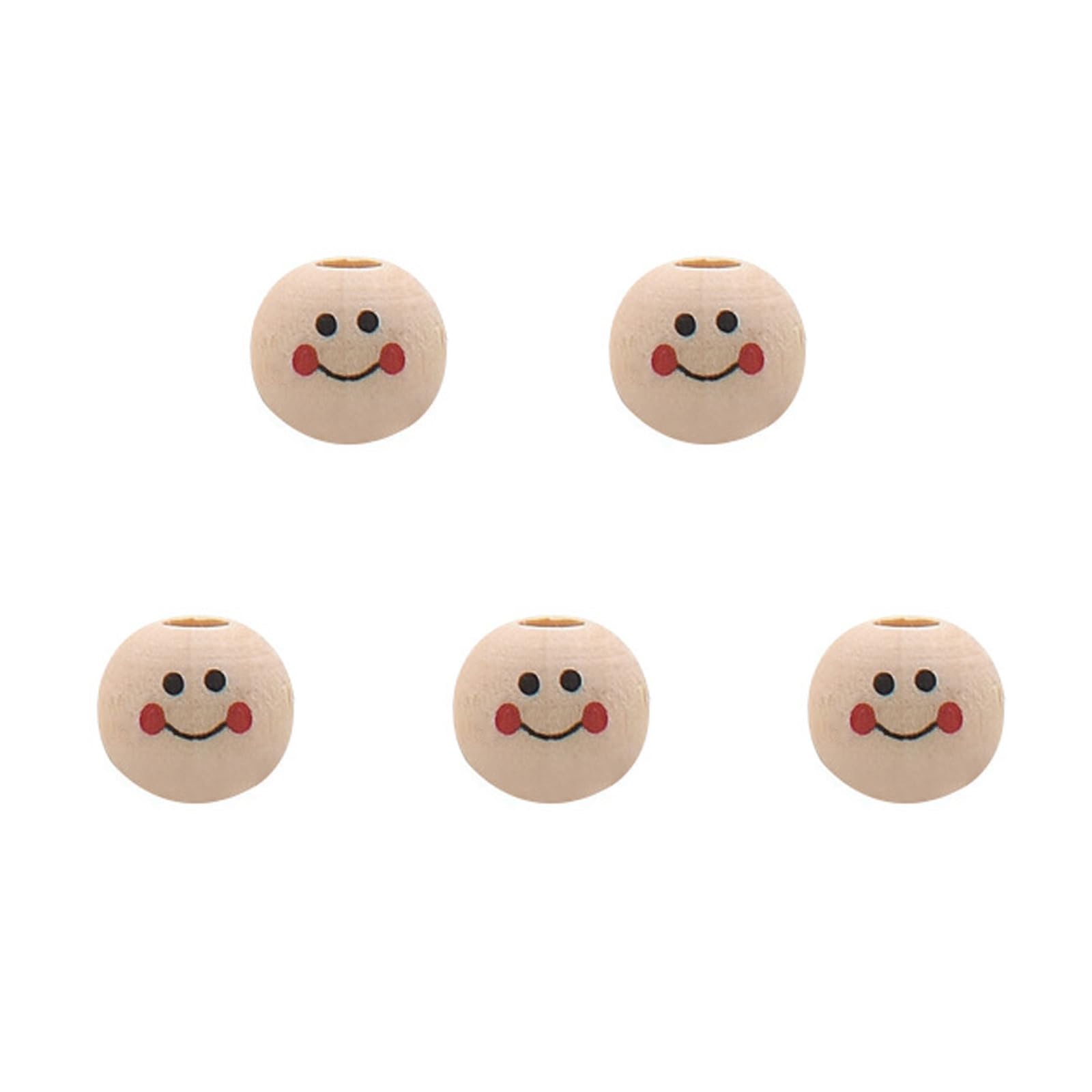 NEWFT Wood Beads with Charm Face 100pcs Wood for Jewelry Making and Crafts Bracelets Earring Necklace