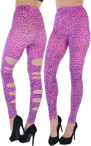 Image of ToBeInStyle Women's Slashed Ripped Shredded Distressed Hosiery Tights Leggings Music Festival