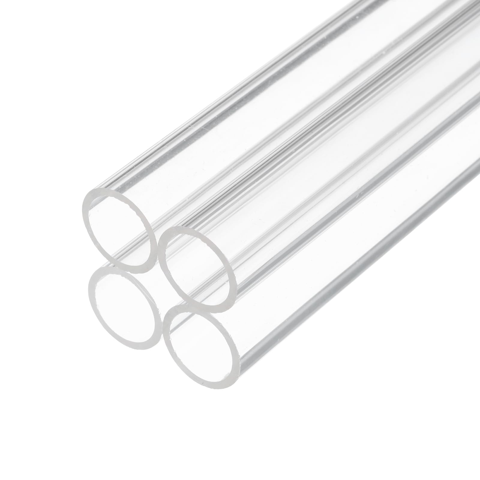 Clear Polycarbonate Tube - 14 Inch Length, 18mm ID, 20mm OD - Rigid Pipe For DIY, Lighting, Plumbing