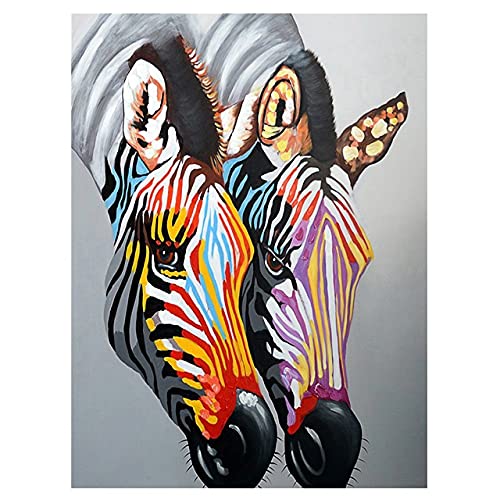 Peinture Diamant Zèbre 50x120cm pour Décoration Murale de Salon et Chambre Adulte