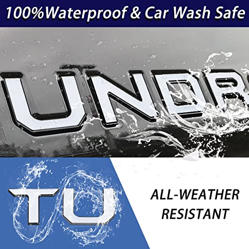 Tailgate Insert Letters Compatible For Tundr 2022 2023 Rear Emblems Not Decals Stickers With Strong Certified Adhesive -Chrome Silver #TOP3
