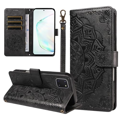 �X�}�z�P�[�X �Ή��@�� for Samsung Galaxy A81 / Note10 Lite / M60S �X�}�z�P�[�X�y�t���b�v�� �X�^���h�t�� �J�[�h�z���_�[ �������[ �}�O�l�b�g���� �E�H���b�g�zBlack