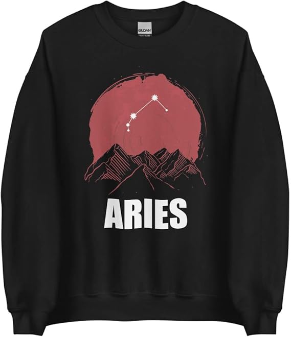 Aries Astrology Zodiac Star Sign Camping Birthday Sweatshirt