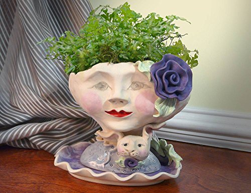 Modern Artisans Victorian Lovelies Sculpted Indoor Head Planter: Bunny Rose Version #TOP3
