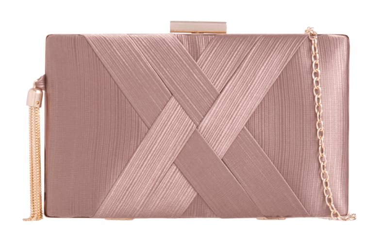 Pochette de soirée pour femme en satin avec chaîne pour mariage