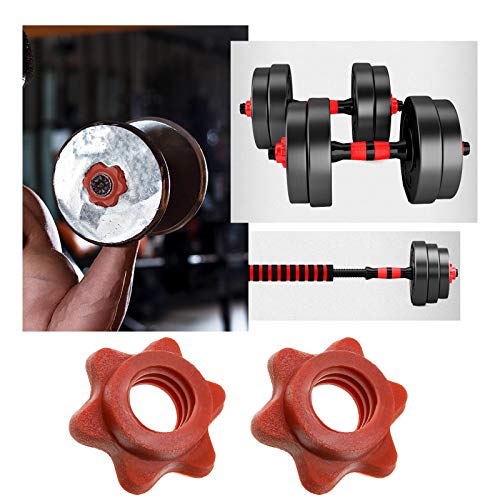 OTOTEC 4x 25mm Barbell Bar Hex Nuts 1 Inch Red Spin-Lock Collars Fitness Equipment Accessories For Lifting Barbells Dumbbell Bars - Image 4