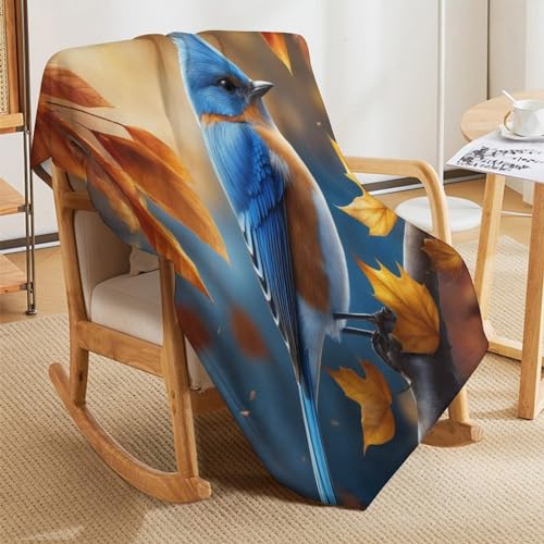 Manta de franela de pájaros para sofá cama mullida de 150x200 cm 8