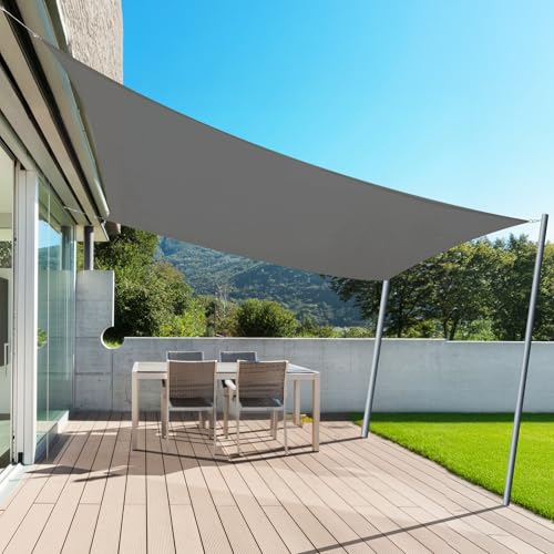AXT SHADE Voile d'ombrage Imperméable Rectangulaire 3x4m Toile Ombrage UV Protection pour Terrasse Extérieur Jardin -Gris Anthracite