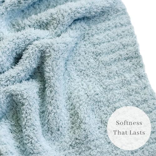 Image of SARANONI Bamboni Luxury Baby Blanket | Cozy & Soft Plush Receiving Blankets | Perfect for Girls & Infant Baby Boy Blankets | Sky Blue - 30 inch x 40 inch