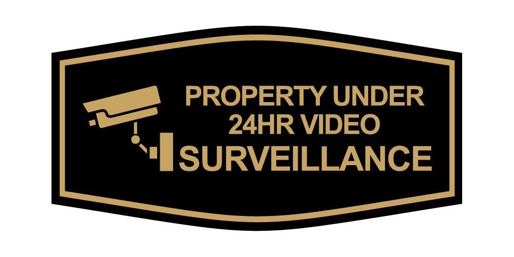 Panneau de surveillance pour dissuader les intrus avec style noir or - 8