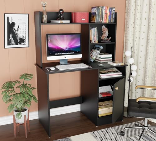 Image of Spyder Craft Indus Engineering Wood Modern Office Desk Study Table Computer Table for Office Work from Home Kids Study Room Workstation (Black)