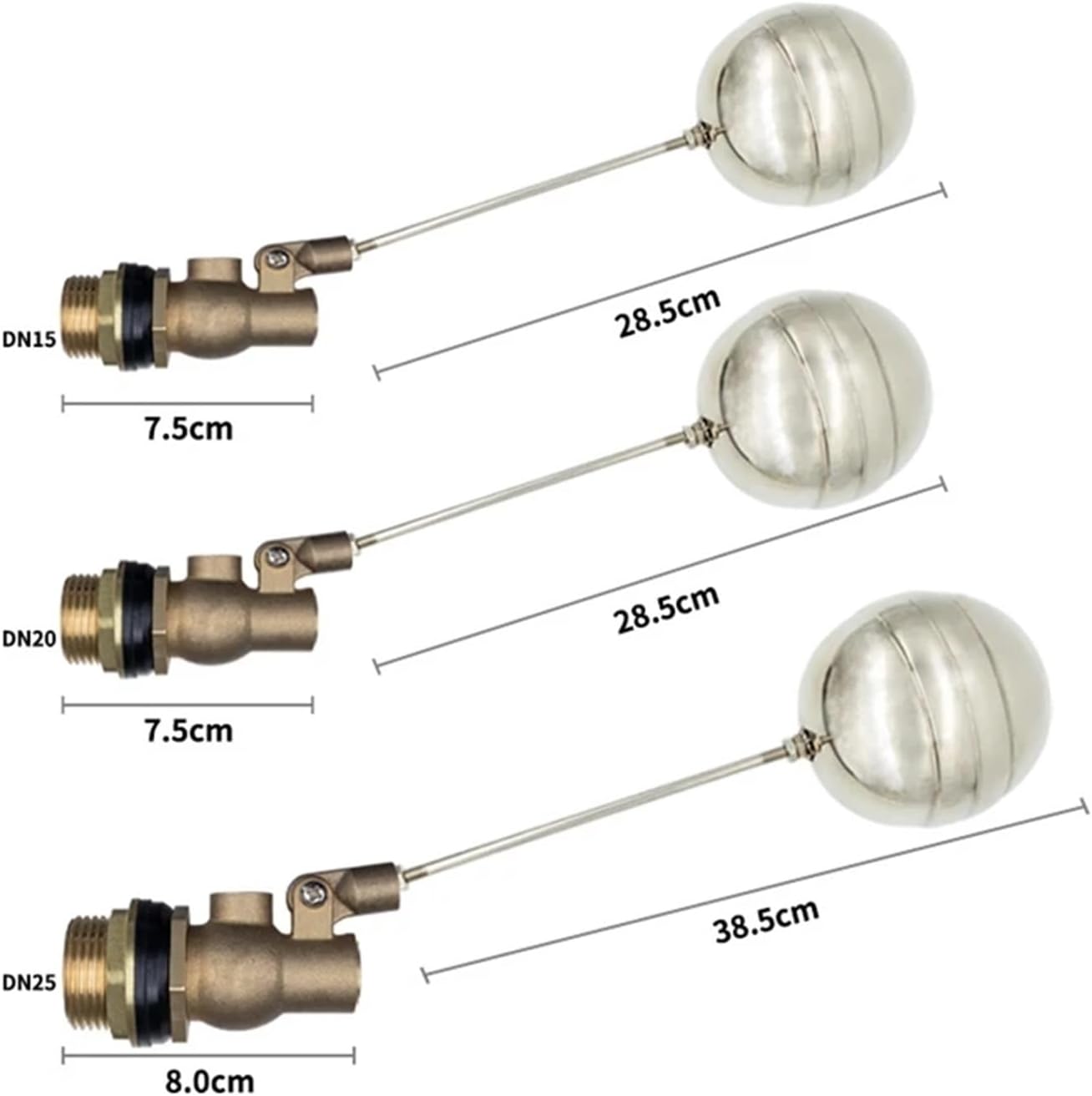 DN15 DN20 DN25 Brass Thread Float Valve Tank Water Tower Ball Valve 1Pcs(DN25)