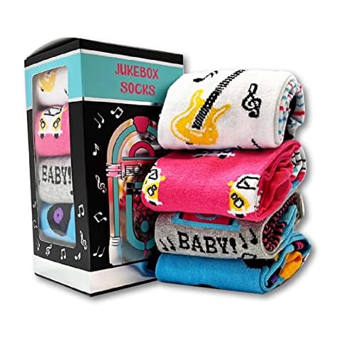 Unisex Jukebox Socks Gift Set | Gift | 4 Pairs | Cotton Rich Socks | Premium Socks | Novelty | Gifts Cover