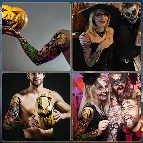 Konsait 12Sheets Nightmare Before Christmas Large Full Arm Temporary Tattoos Temporary Sleeve Tattoos Fake Body Art Arm Tattoo Black Tattoo Body Stickers For Kids Adults #TOP5