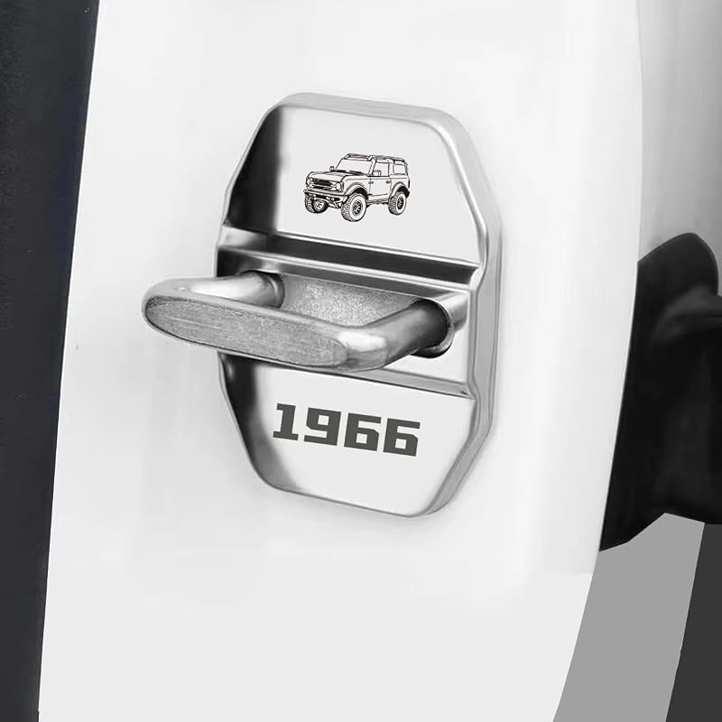Protetores de Trinco da Porta para Ford Bronco 2 e 4 Portas em Aço Inoxidável Silver AJLOTMO Kit com 4 Peças CLLC-BRO