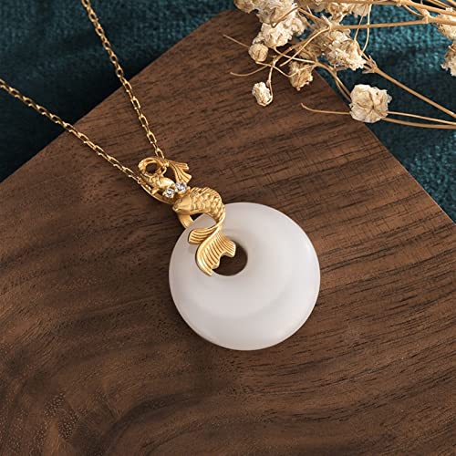Pendentif jade de Hetian naturel fini les bijoux ternes