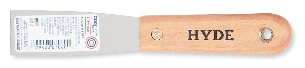 07060 1-1/4 Stiff Putty Knife W/Hardwood H 345881 Hyde Mfg
