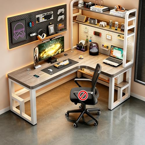 MTIETEME l���f�X�N �p�\�R���f�X�N �� L�� ������ PC�f�X�N �������{�[�h�{�I ��120/140/160/180cm×����74cm �ω׏d300kg �׋��� �g�ݗ��ĊȒP �l�ԍH�w�Ɋ�Â����݌v �w�K�E�ݑ�Ζ��E�����[�g���[�N�ɍœK(�z���C�g