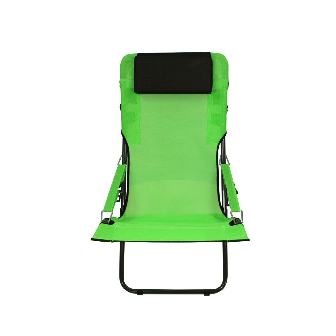 Fridani RCG 100 Folding Camping Chair Green + Head Cushion Comfortable XXL Garden Chair Sun Lounger Sports & Outdoors