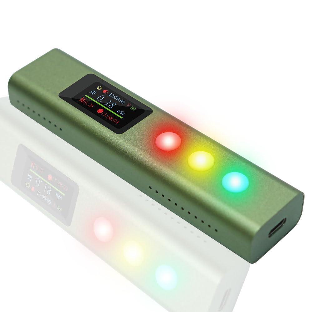 Geiger Counter Radiation Detector, Portable Nuclear Radiation Dosimeter, Mini β γ X-Ray Radiation Monitor Meter, GM Counter Tube, with Alarm (WiFi Upgrade Version)