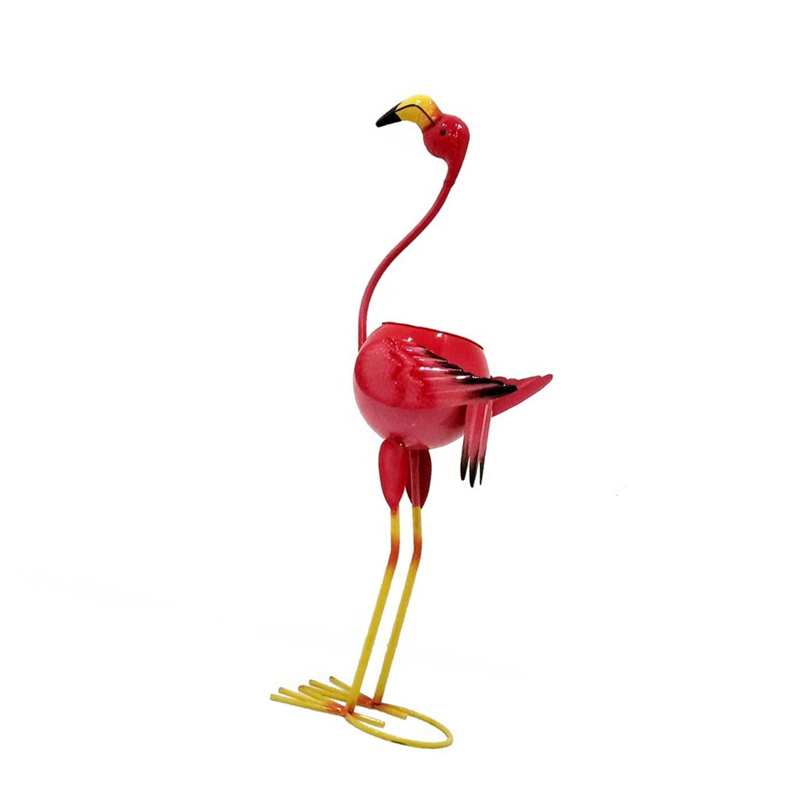 Garden Flamingo Statue Sculpture Outdoor Metal Bird Garden Art Flamingo Lawn Decoration Backyard Porch Outdoor Garden Planter