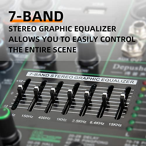 Depusheng PA16 Table de mixage professionnelle 16 canaux Contrôleur DJ avec 99 effets DSP Entrée Bluetooth Lecteur USB Alimentation fantôme 48V - Image 5