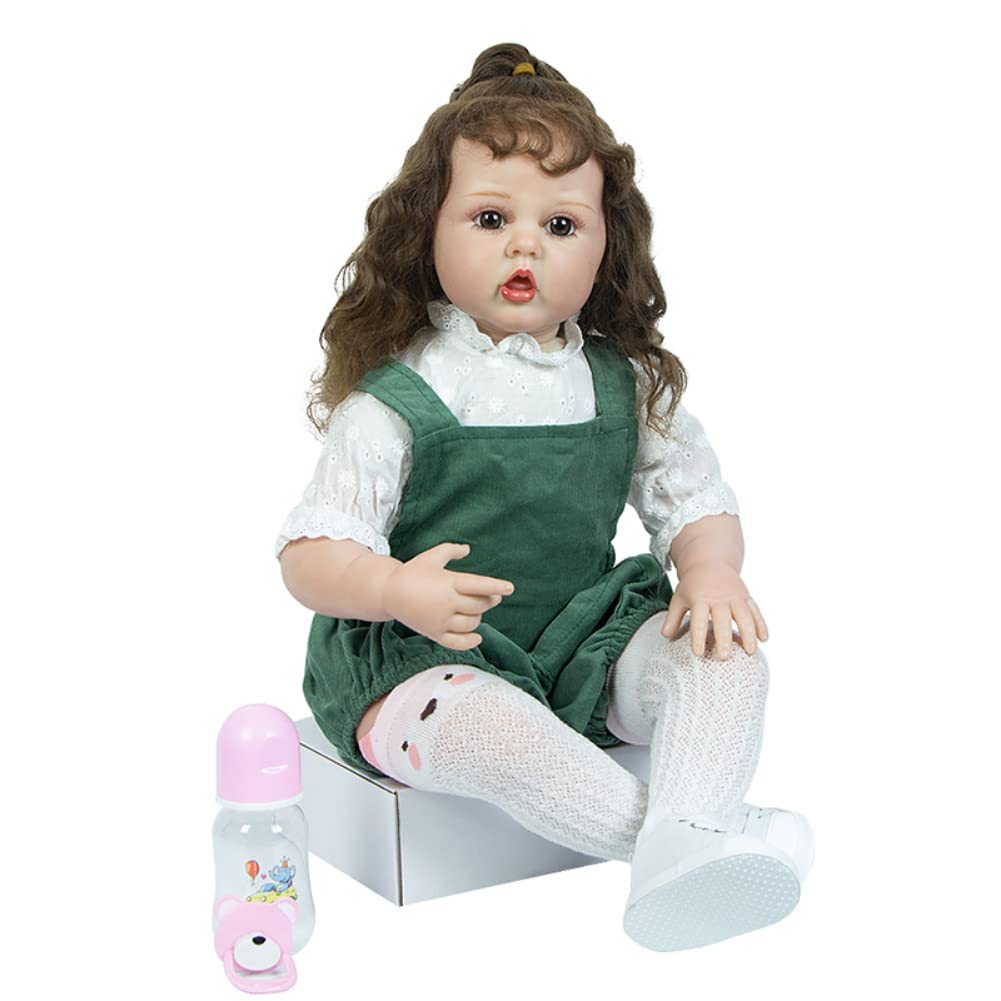 Lonian 60CM Bambole in Silicone Sorridenti Che Sembrano Veri Giocattoli Fatti a Mano dal Corpo Morbido Bambole del Bambino Rinato Realistiche per Ragazze Bambole Giftdler di Compleanno