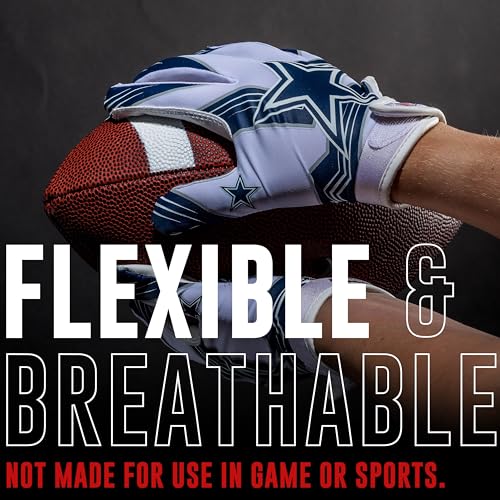Image of Franklin Sports Youth NFL Football Receiver Gloves - Kids Football Gloves Pair - NFL Team Logos and Silicone Palm