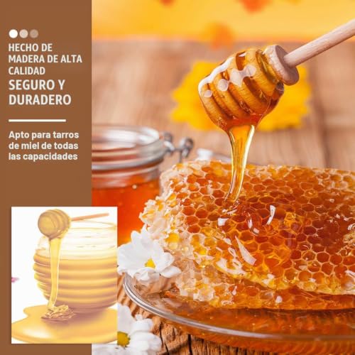 Miniatura 4 de 4 Piezas De Agitadores De Miel, Cucharas De Miel, Cucharas De Miel De Madera, Palitos De Miel En Espiral De Miel, Agitadores De Palitos De Miel Para Tarros De Miel